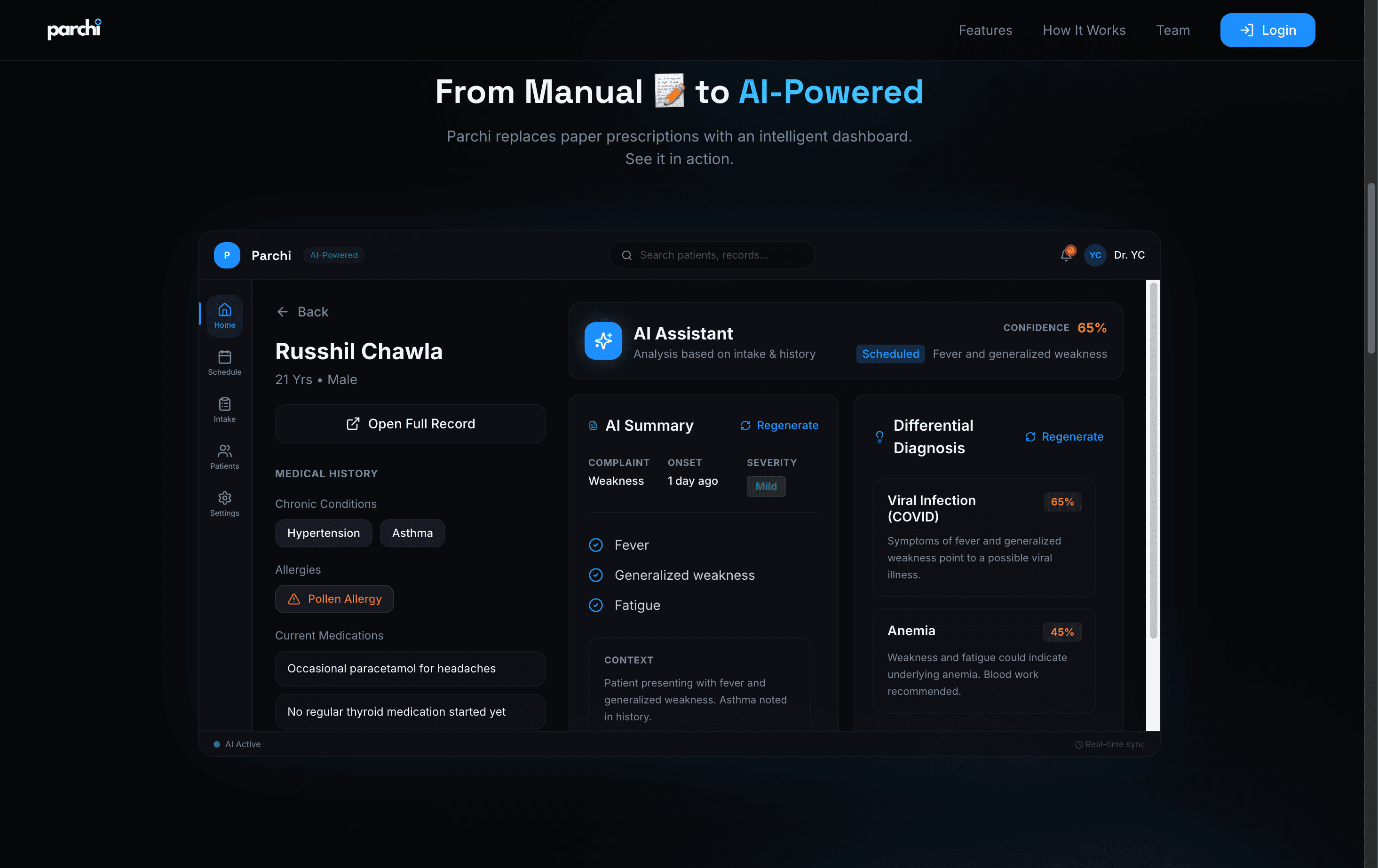 Parchi AI - AI-Powered Capture Tool custom software by GOATED.